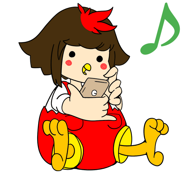 公式キャラクターちゃぼスマホ操作