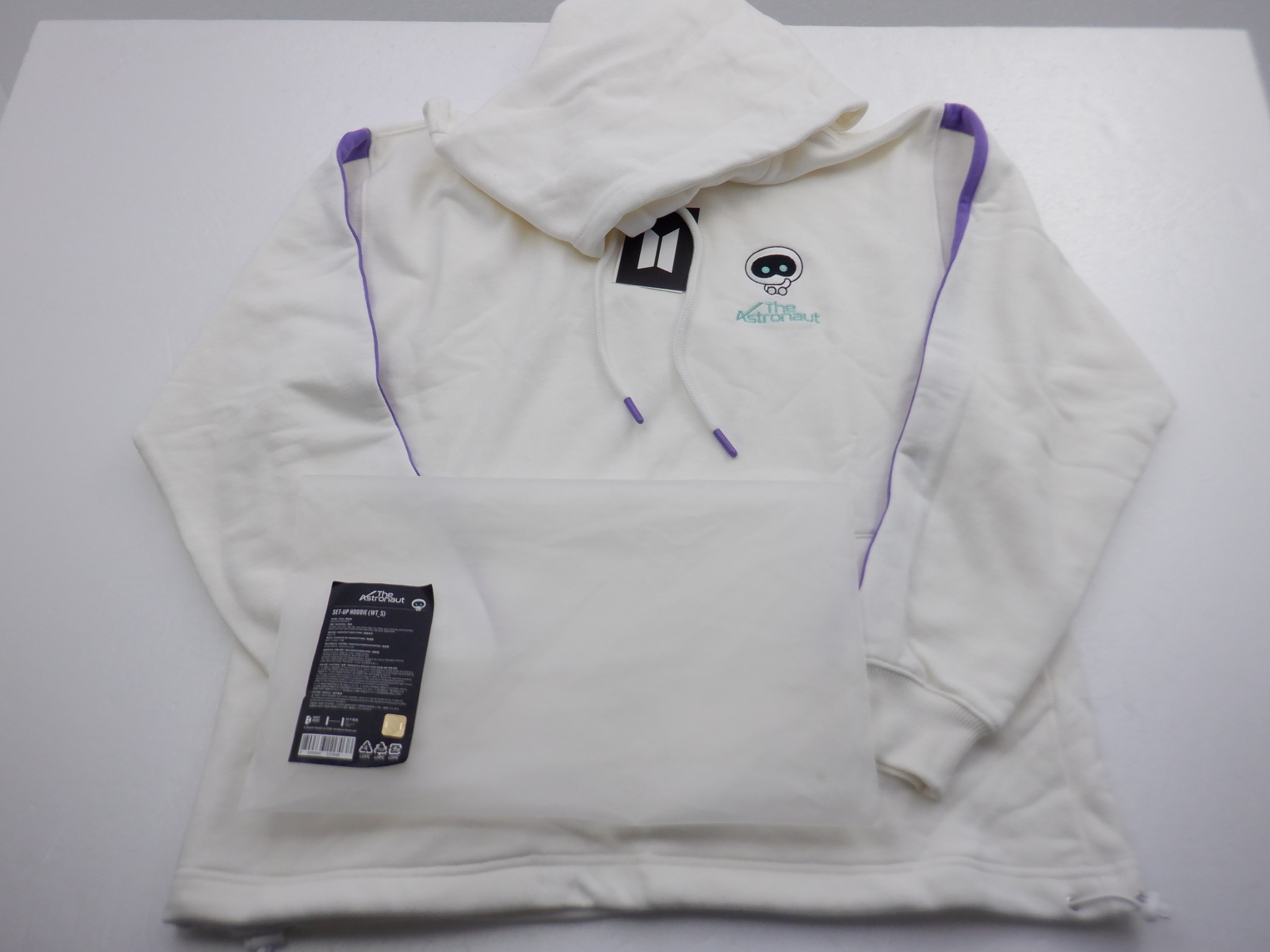 BTS JIN パーカー SET-UP HOODIE The Astronaut ホワイト Sサイズ フーディー Wootteo ジョガーウット ジン