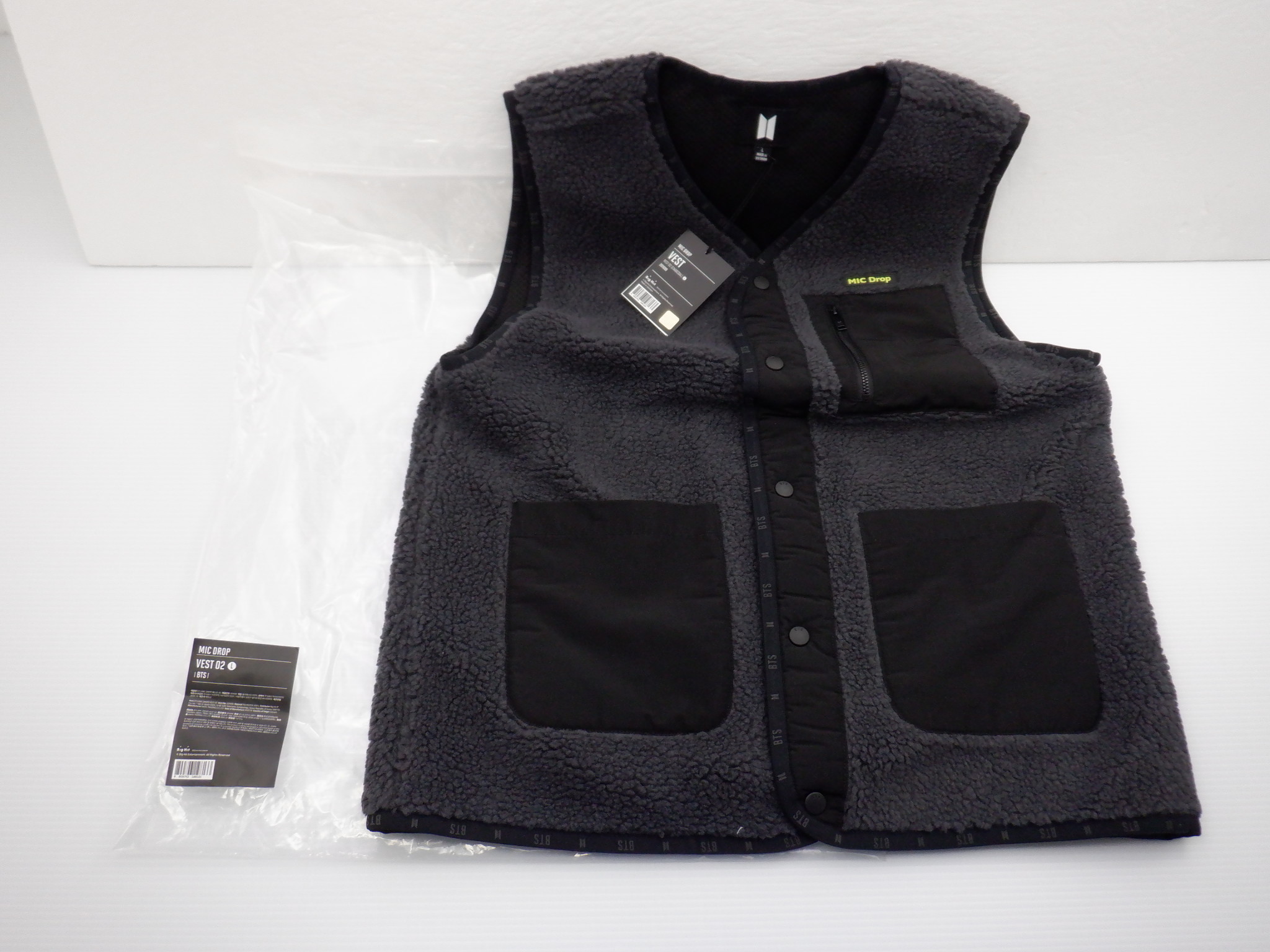 BTS MIC DROP VEST 02 チャコール Lサイズ ベスト